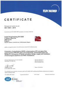 Certificate ISO 14001 2015
